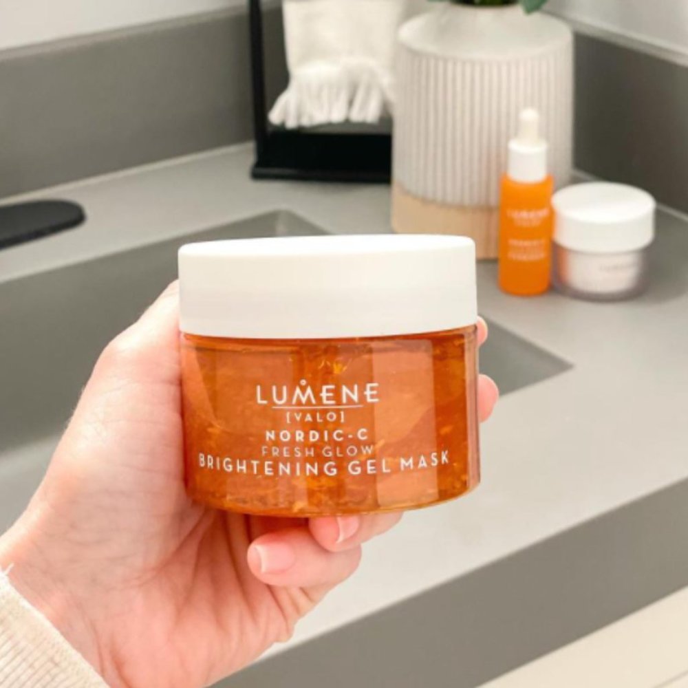 Lumene Fresh Glow Brightening Exfoliating Gel mask for youthful radiance skin